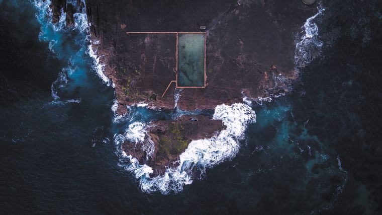 Tidal pool cut into the rock