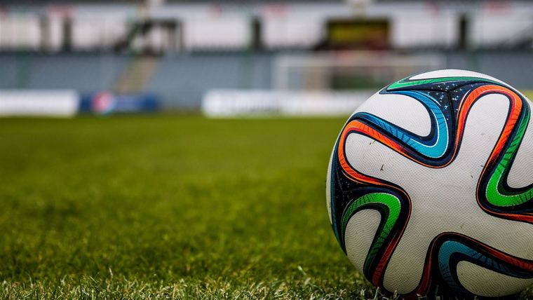 Ball on the grass, shot at pitch level
